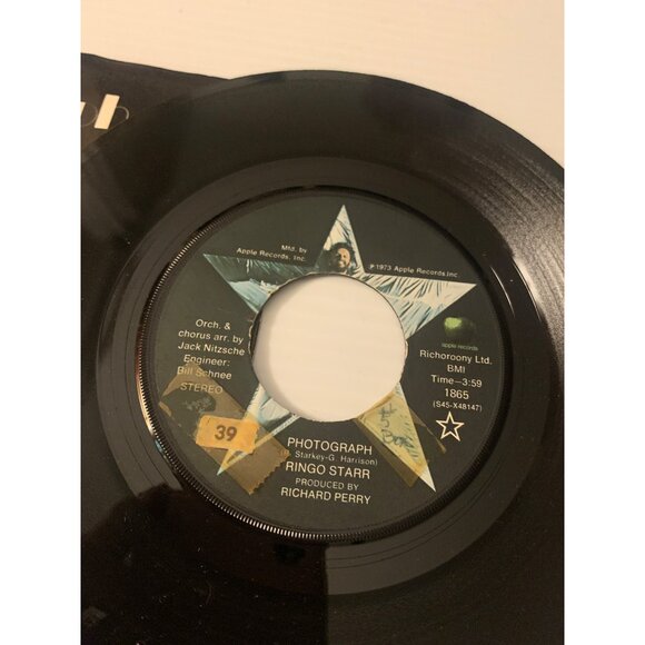 Vintage 1973 Ringo Starr "Photograph" 7" Vinyl Single With Sleeve - Picture 2 of 6